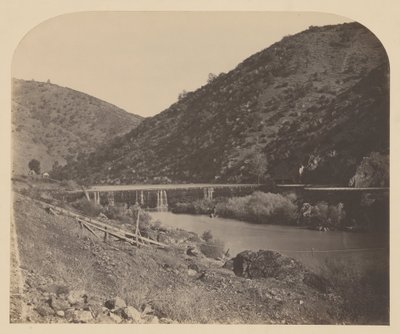 Benton Dam, rzeka Merced autorstwa Carleton Watkins