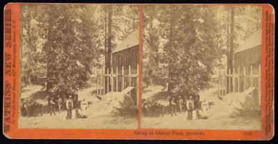 Grupa w Glacier Point, Yosemite autorstwa Carleton Watkins