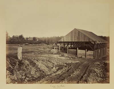 Oswego Iron Works, rzeka Willamette autorstwa Carleton Watkins