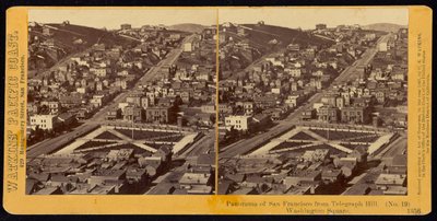Panorama San Francisco z Telegraph Hill, Washington Square autorstwa Carleton Watkins