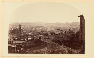 [Widok z rezydencji pana Crockera, Cal St. Hill, patrząc na południowy wschód]. autorstwa Carleton Watkins