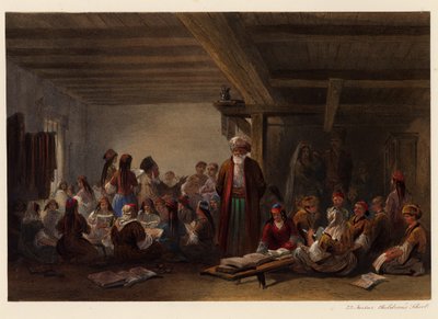Szkoła dla dzieci Tatarów Krymskich, 1856 autorstwa Carlo Bossoli