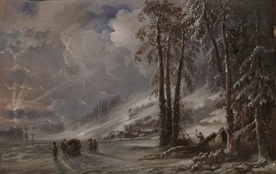 Las u podnóża Uralu, 1872 r. autorstwa Carlo Bossoli