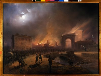 Risorgimento: The Five Days of Milan (Cinque giornate di Milano) (18-22 marca 1848): to jeden z pierwszych epizodów rewolucji 1848 (część pierwszej włoskiej wojny o niepodległość), w której powstali mediolańczycy powstańczy ludność przeciwko autorstwa Carlo Bossoli