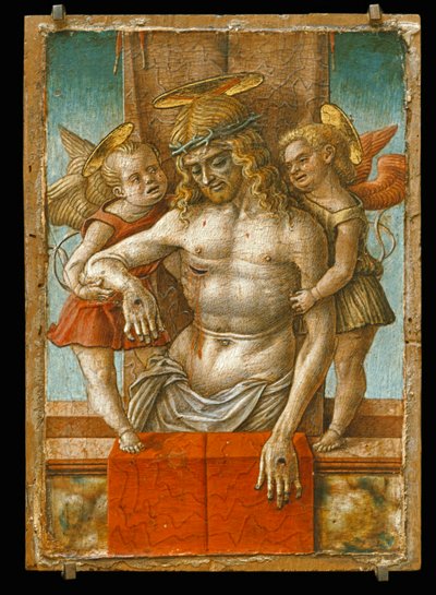 Martwy Chrystus podtrzymywany przez dwóch aniołów ... autorstwa Carlo Crivelli