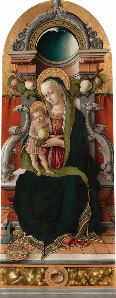Madonna z Dzieciątkiem na tronie z Donor autorstwa Carlo Crivelli
