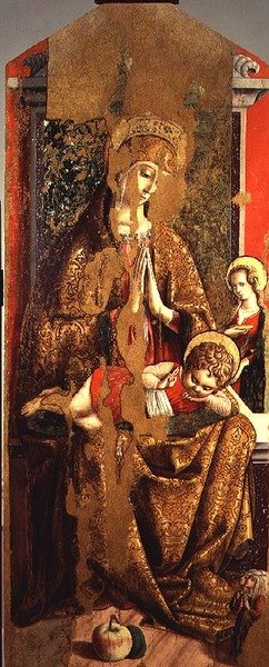 Madonna z Dzieciątkiem, centralny panel z drugiego tryptyku Doliny Castellano (tempera na desce) autorstwa Carlo Crivelli
