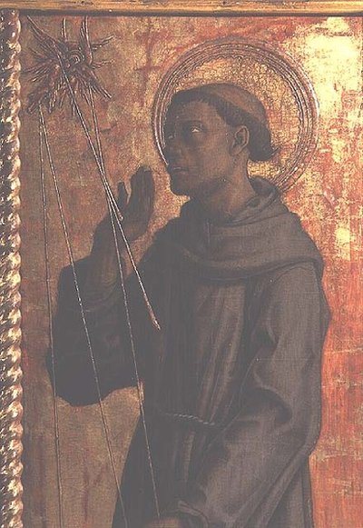Św. Franciszek, fragment z poliptyku San Silvestro autorstwa Carlo Crivelli