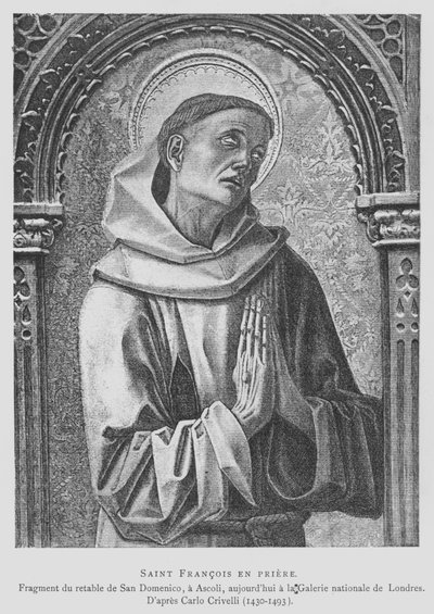 Modlący się św. Franciszek z Asyżu (lit) autorstwa Carlo Crivelli