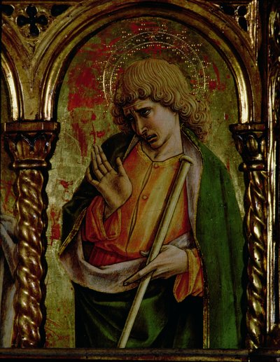 Św. Jakub Mniejszy, detal z poliptyku SantEmidio, tempera z 1473 r. na fragmencie deski z 76636 autorstwa Carlo Crivelli