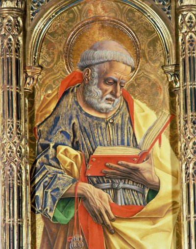 Św. Piotr, fragment z poliptyku SantEmidio, tempera z 1473 r. na fragmencie deski z 76636 autorstwa Carlo Crivelli