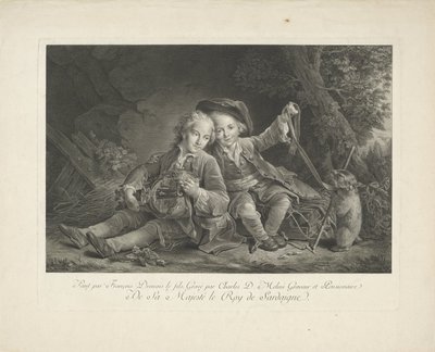 Dwóch chłopców ze świstakiem autorstwa Carlo Domenico Melini