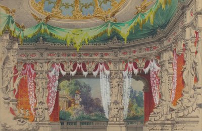 Scenografia do baletu: Don Parasol, 1869. autorstwa Carlo Ferrario