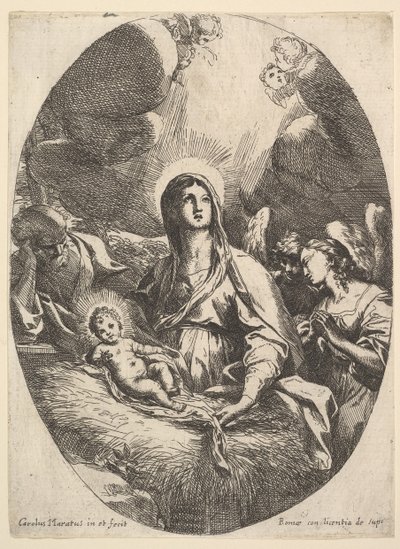 Adoracja Aniołów. autorstwa Carlo Maratta or Maratti