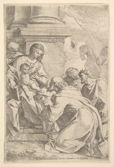 Adoracja Trzech Króli. autorstwa Carlo Maratta or Maratti
