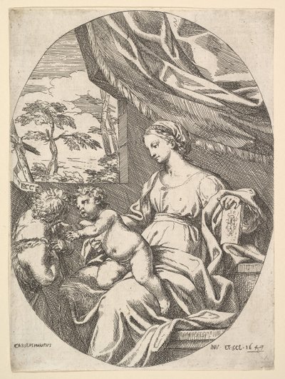 Dziewica z Dzieciątkiem z młodym św. Janem Chrzcicielem, 1647. autorstwa Carlo Maratta or Maratti