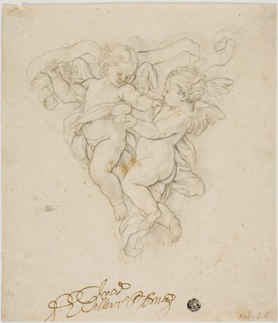 Spandrel Dekoracja z Dwoma Putti autorstwa Carlo Maratti