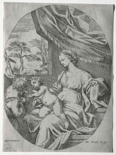 Dziewica z Dzieciątkiem z Dzieciątkiem Św. Jan, 1647. autorstwa Carlo Maratta or Maratti