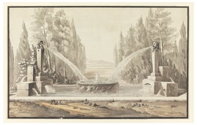 Projekt fontanny w parku autorstwa Carlo Marchionni