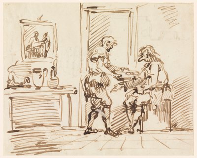 Rysunek, scena rodzajowa, 1725-50 autorstwa Carlo Marchionni