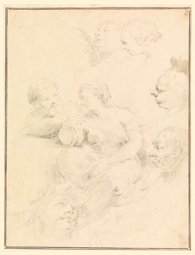 Rysunek, szkice postaci, 1775 r. autorstwa Carlo Marchionni