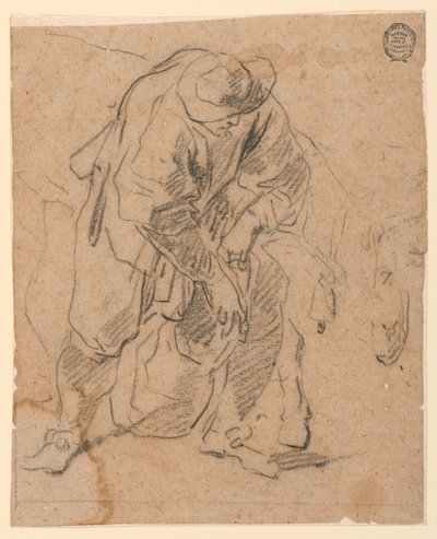 Rysunek Chłop z torbą, 1728-78 autorstwa Carlo Marchionni