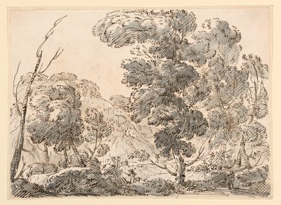 Rysunek, Droga w górzystym kraju, 1770-1786 autorstwa Carlo Marchionni