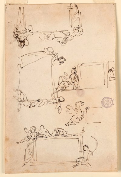 Rysunek, Szkice do tabletu, ok. 1750 r. autorstwa Carlo Marchionni
