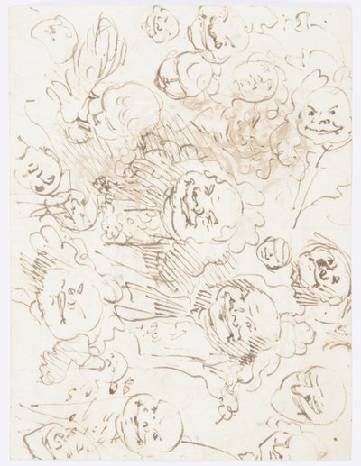 Rysunek, studia głów, 1760-80 autorstwa Carlo Marchionni