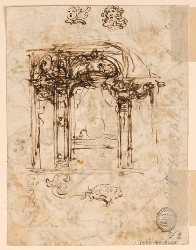 Rysunek, studia głów, 1760-80 autorstwa Carlo Marchionni