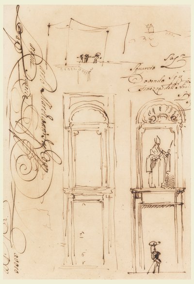 Szkice i skrypt autorstwa Carlo Marchionni