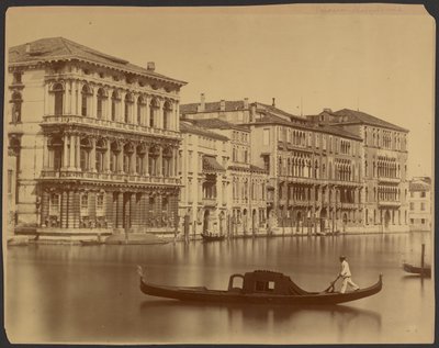 Pałace Rezzonico, Giustiniani i Foscari wzdłuż Wielkiego Kanału autorstwa Carlo Naya