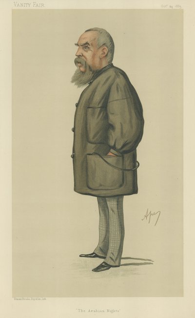 Kapitan Sir Richard Francis Burton (kolor lito) autorstwa Carlo Pellegrini