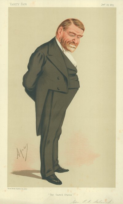 Generał Robert Cumming Schenck, USA, 23 stycznia 1875, rysunek Vanity Fair autorstwa Carlo Pellegrini