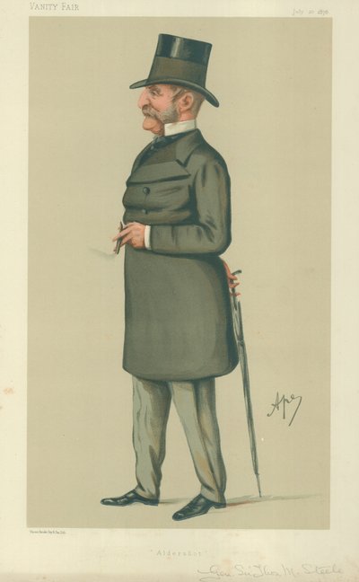 Generał Sir Thomas Montagu Steele, Aldershot, 20 lipca 1878, komiks Vanity Fair autorstwa Carlo Pellegrini