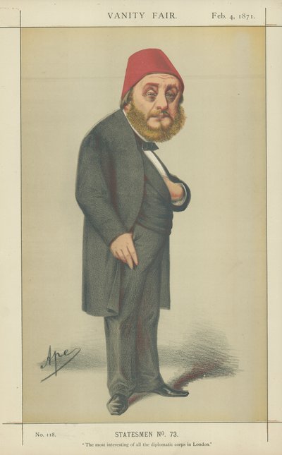Jego Ekscelencja Musurus Bey (Color Litho) autorstwa Carlo Pellegrini