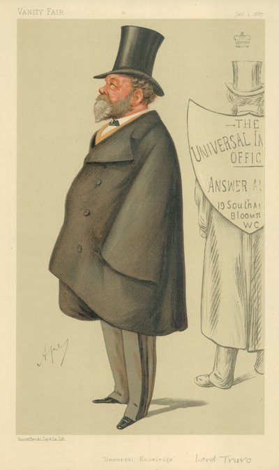 Lord Truro, Wiedza uniwersalna, 1 stycznia 1887, komiks Vanity Fair autorstwa Carlo Pellegrini