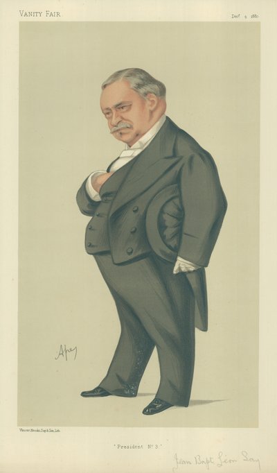 M Jean Baptiste Leon Say, prezydent nr 3, 4 grudnia 1880, komiks Vanity Fair autorstwa Carlo Pellegrini