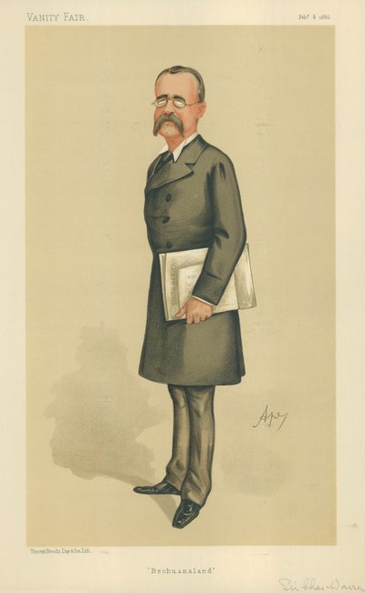 Generał dywizji Sir Charles Warren, Bechuanaland, 6 lutego 1886 r., komiks Vanity Fair autorstwa Carlo Pellegrini