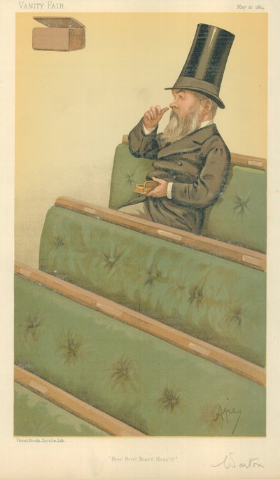Pan Charles Nicholas Warton, Hear Hear Hear, 10 maja 1884, komiks Vanity Fair autorstwa Carlo Pellegrini