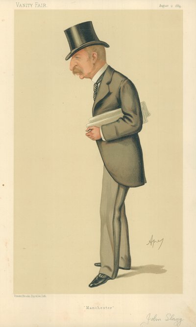 Pan John Slagg MP, Manchester, 2 sierpnia 1884, komiks Vanity Fair autorstwa Carlo Pellegrini