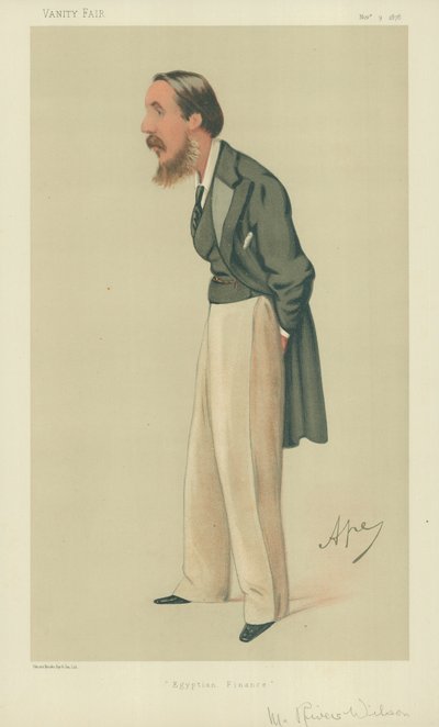 Pan Rivers Wilson, egipskie finanse, 9 listopada 1878, rysunek Vanity Fair autorstwa Carlo Pellegrini