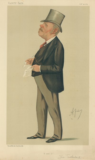 Pan Thomas Sutherland, P und O, 22 października 1887, komiks Vanity Fair autorstwa Carlo Pellegrini