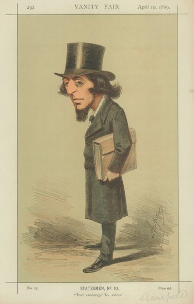 Rt Hon James Stansfeld, Aby zachęcić innych, 10 kwietnia 1869, komiks Vanity Fair autorstwa Carlo Pellegrini