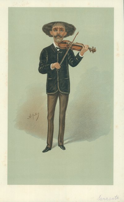 Senor Pablo Martin Meliton Sarasate, 25 maja 1889, komiks Vanity Fair autorstwa Carlo Pellegrini