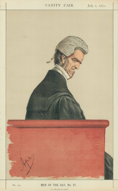 Sir John George Shaw-Lefevre, La Reyne le veult, 1 lipca 1871, rysunek Vanity Fair autorstwa Carlo Pellegrini