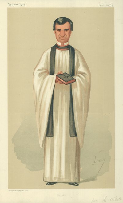 The Rev Henry White, Prayers, 26 grudnia 1874, komiks Vanity Fair autorstwa Carlo Pellegrini