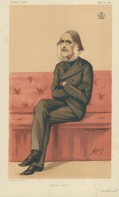 Prawy Pan Lord Sandhurst, Doradztwo wojskowe, 30 maja 1874, karykatura Vanity Fair autorstwa Carlo Pellegrini