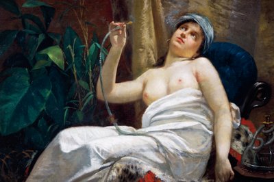 Palenie opium (olej na płótnie) autorstwa Carlo Sara