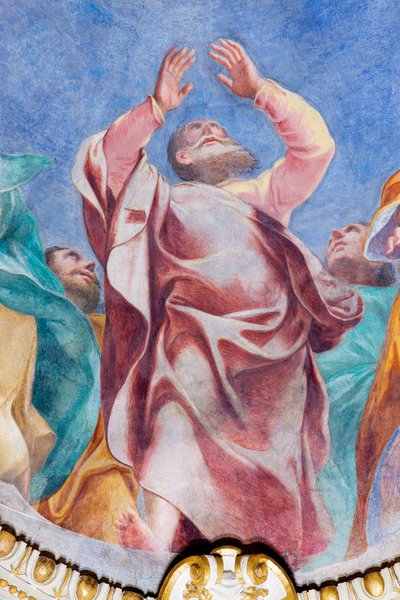په دولسو رسولانو باندې د روح القدس نزول (تفصیل)، c.1575 پولی autorstwa Carlo Urbino